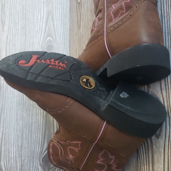 Justine Gypsy 10 cowgirl brown short midcaf western boots. This would fit a 9.5 - Picture 7 of 8